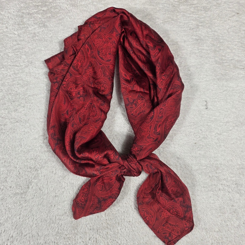 Cinch Wild Rag Unisex OSFA Red Black Paisley MXX1998001 Excellent Western Scarf